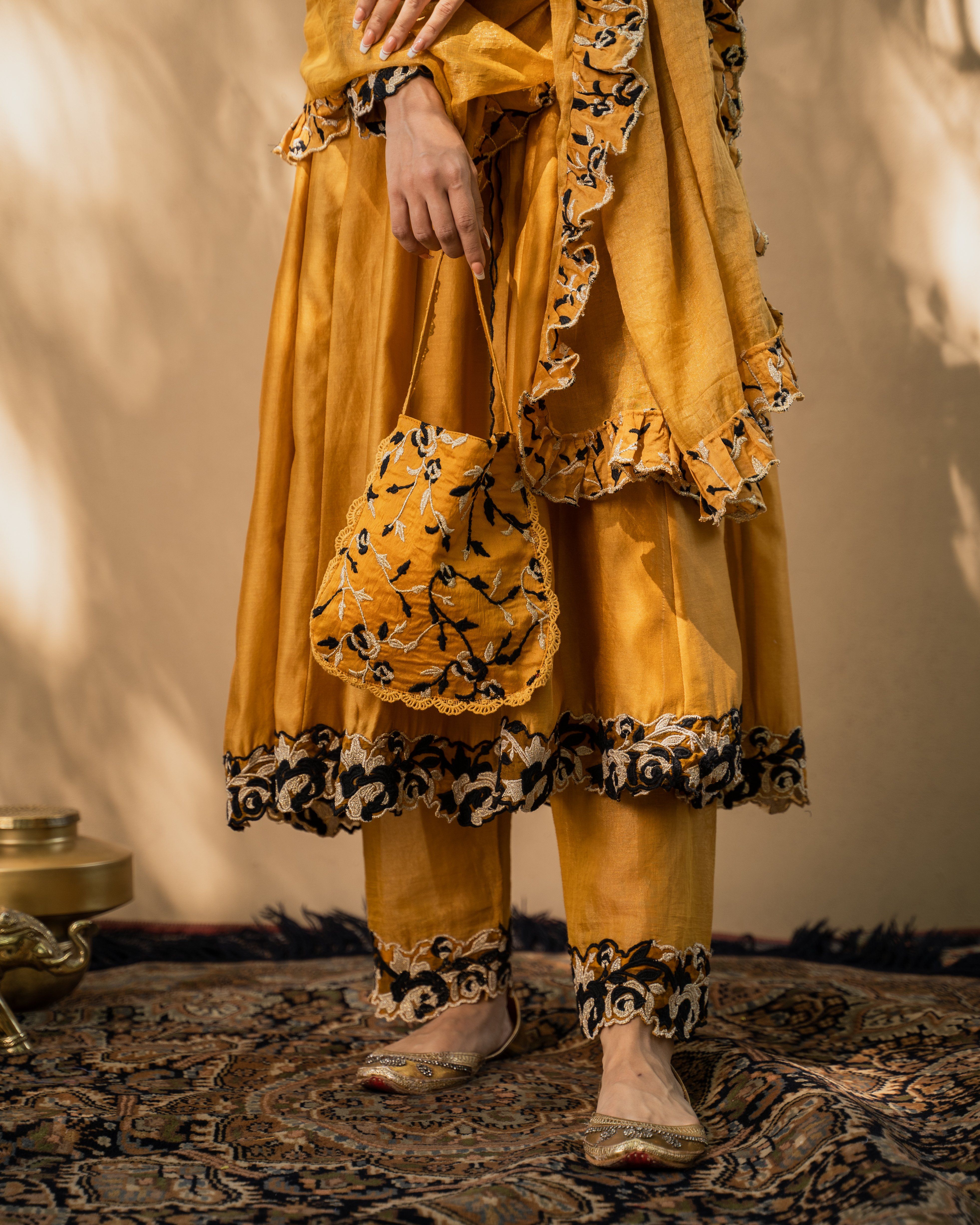 KISHMISH(meetha sheera)- set of 3- anarkali, pant & dupatta Naaz By Noor 