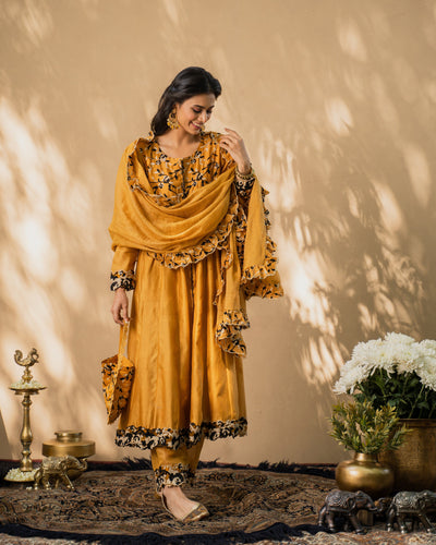 KISHMISH(meetha sheera)- set of 3- anarkali, pant & dupatta Naaz By Noor 