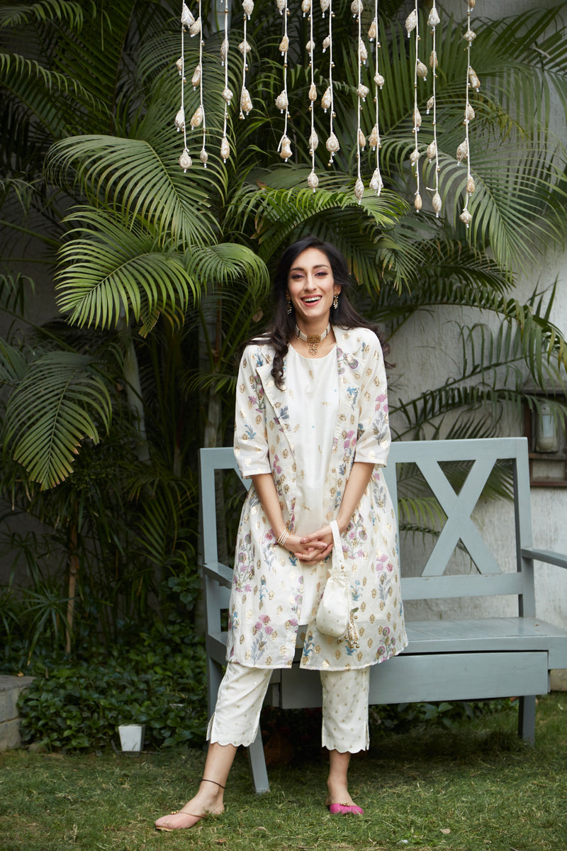 Kurta Cape With Pants - Naaz By Noor