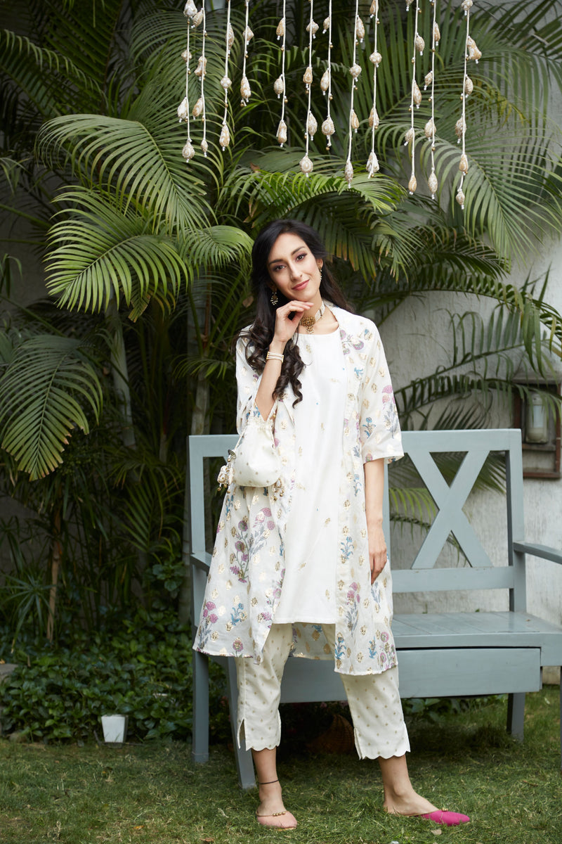 Kurta Cape With Pants - Naaz By Noor