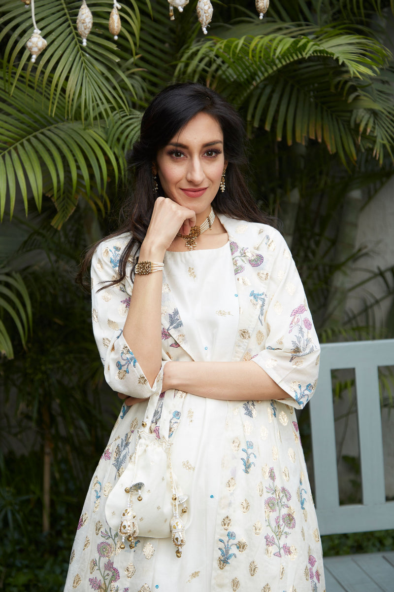 Kurta Cape With Pants - Naaz By Noor
