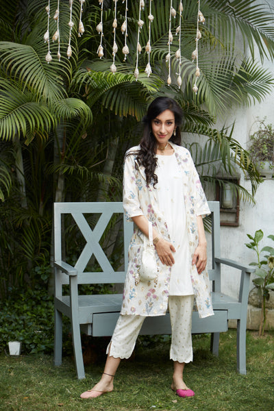 Kurta Cape With Pants - Naaz By Noor