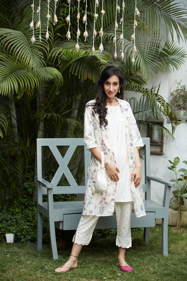 Kurta Cape With Pants - Naaz By Noor