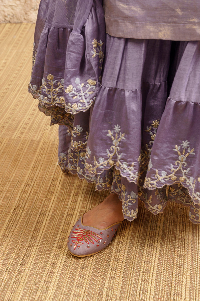 Lavender Kurta With Sharara And Dupatta - Naaz By Noor
