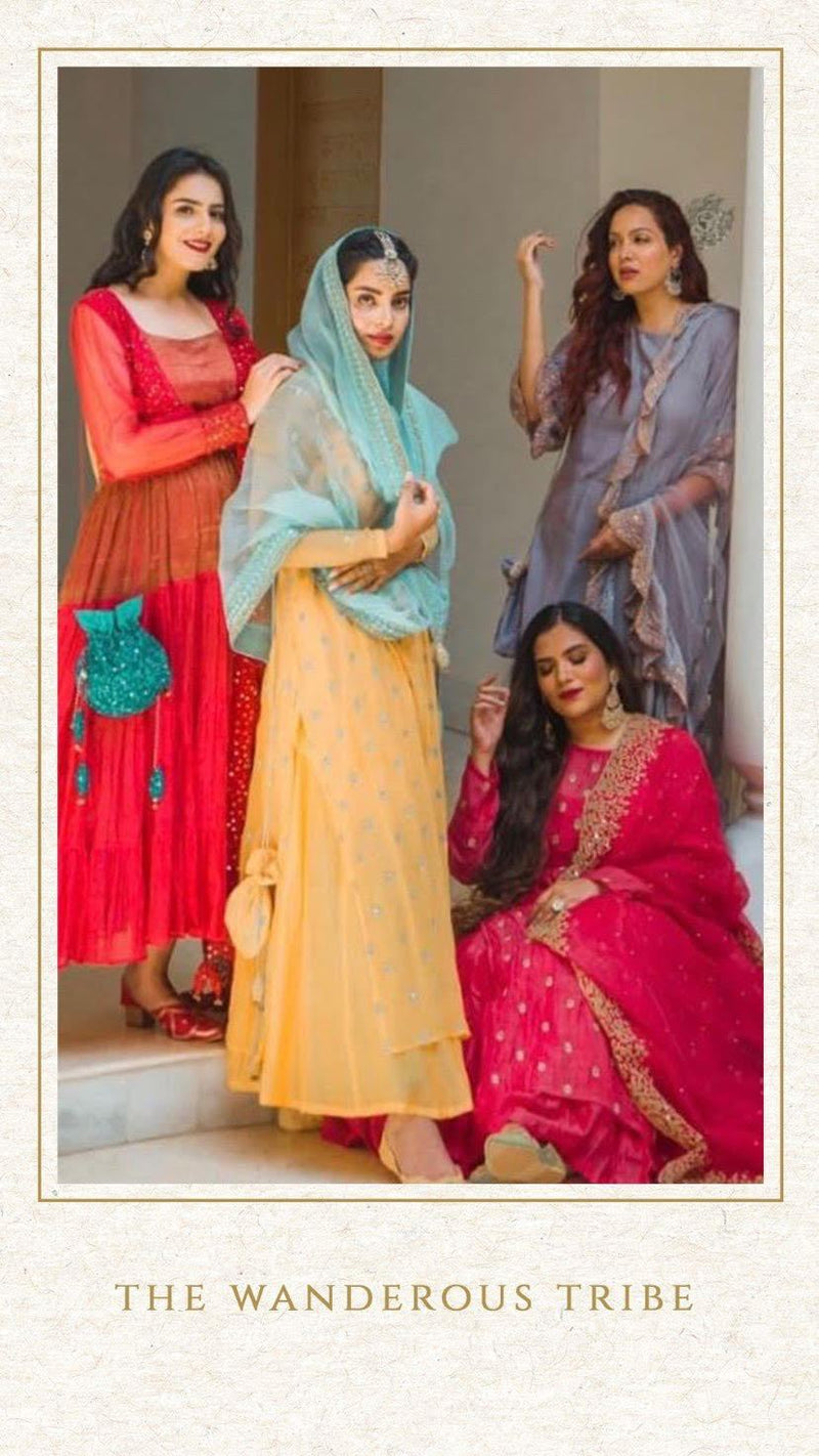 Lilac Kurta With Sharara With Dupatta - Naaz By Noor