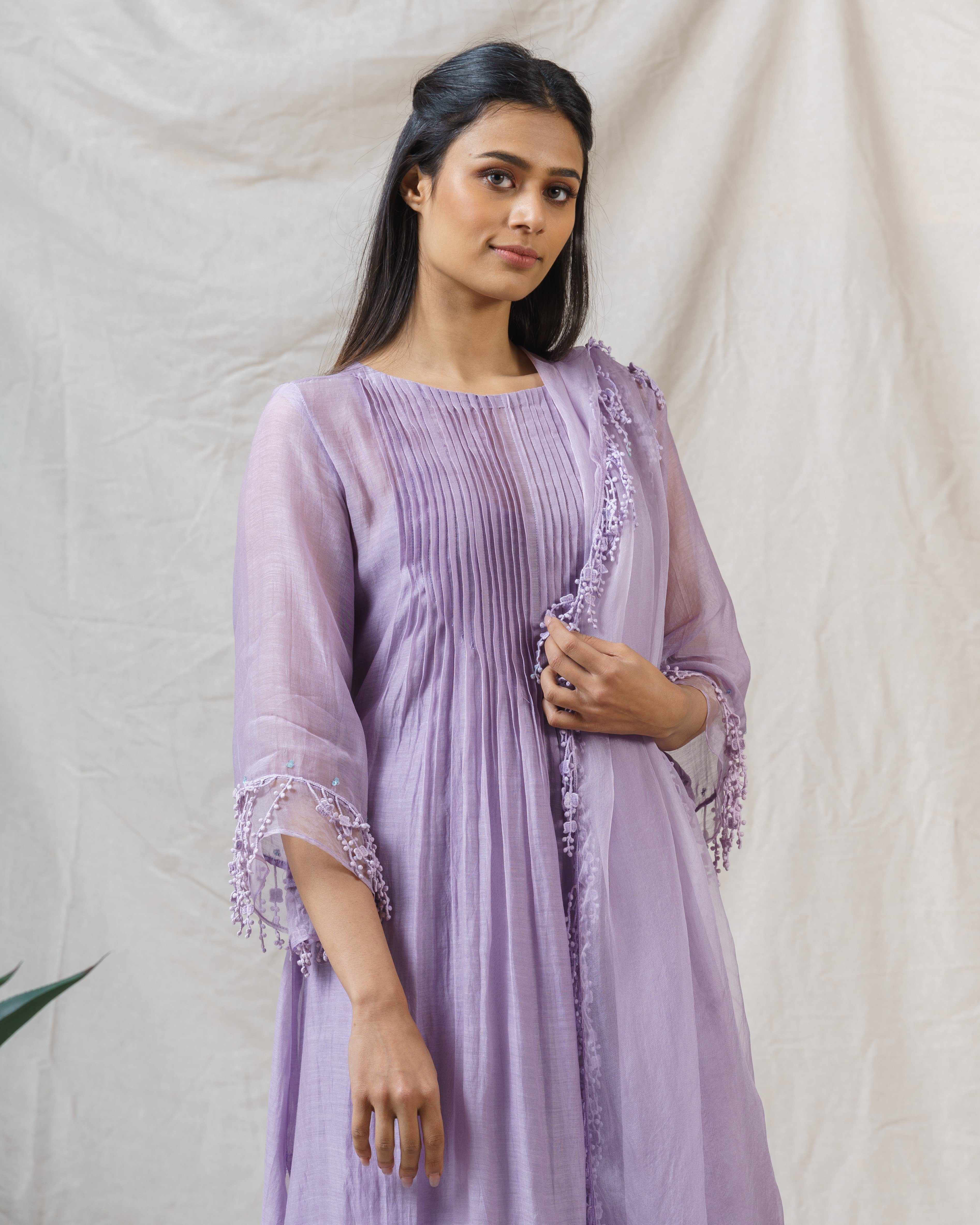 Lilac Nile ensemble ( without dupatta ) - Naaz By Noor