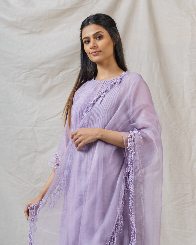 Lilac Nile ensemble ( without dupatta ) - Naaz By Noor