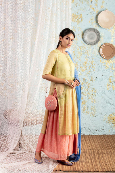 Lime Kurta With Sharara And Dupatta - Naaz By Noor