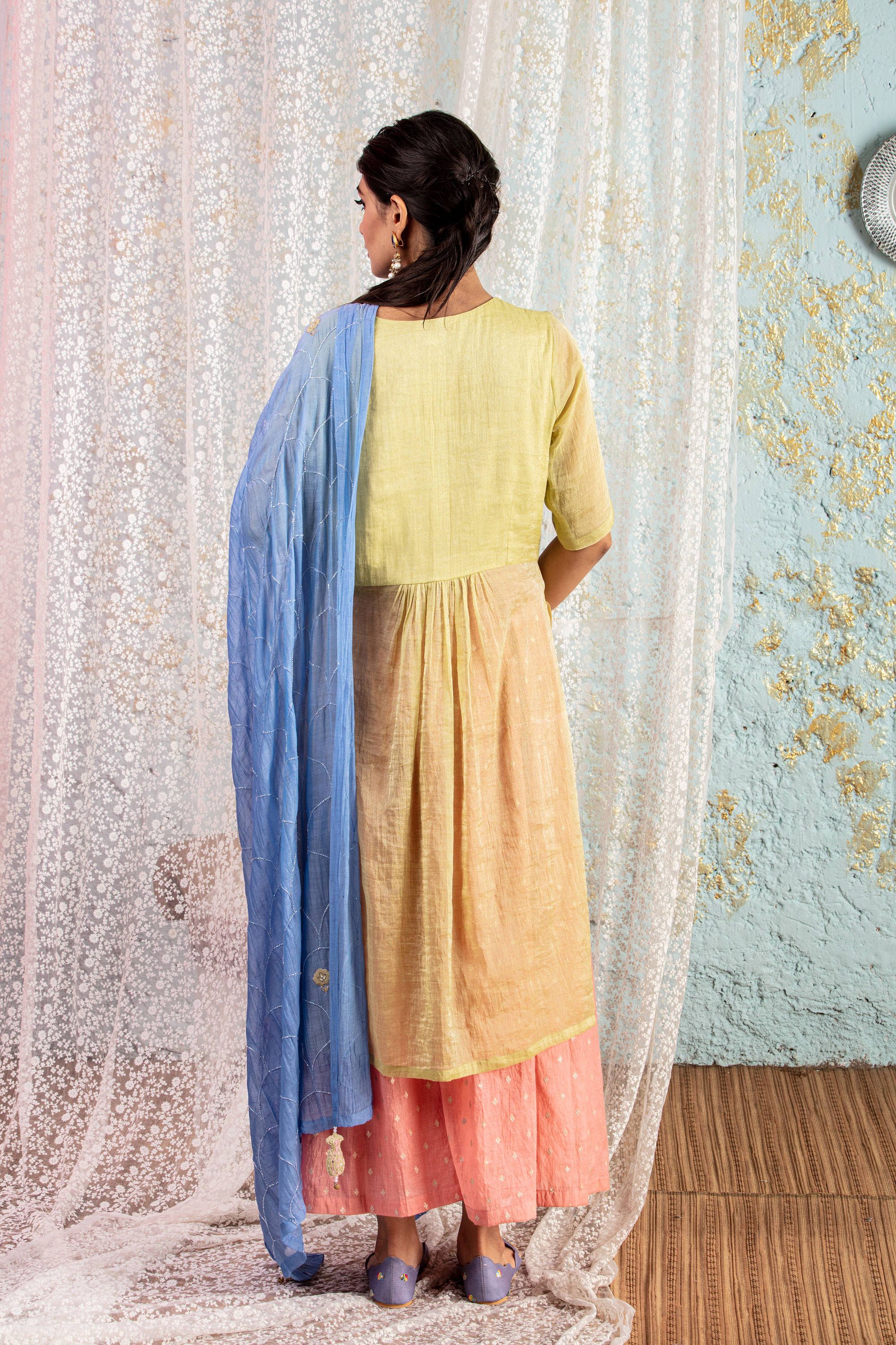 Lime Kurta With Sharara And Dupatta - Naaz By Noor