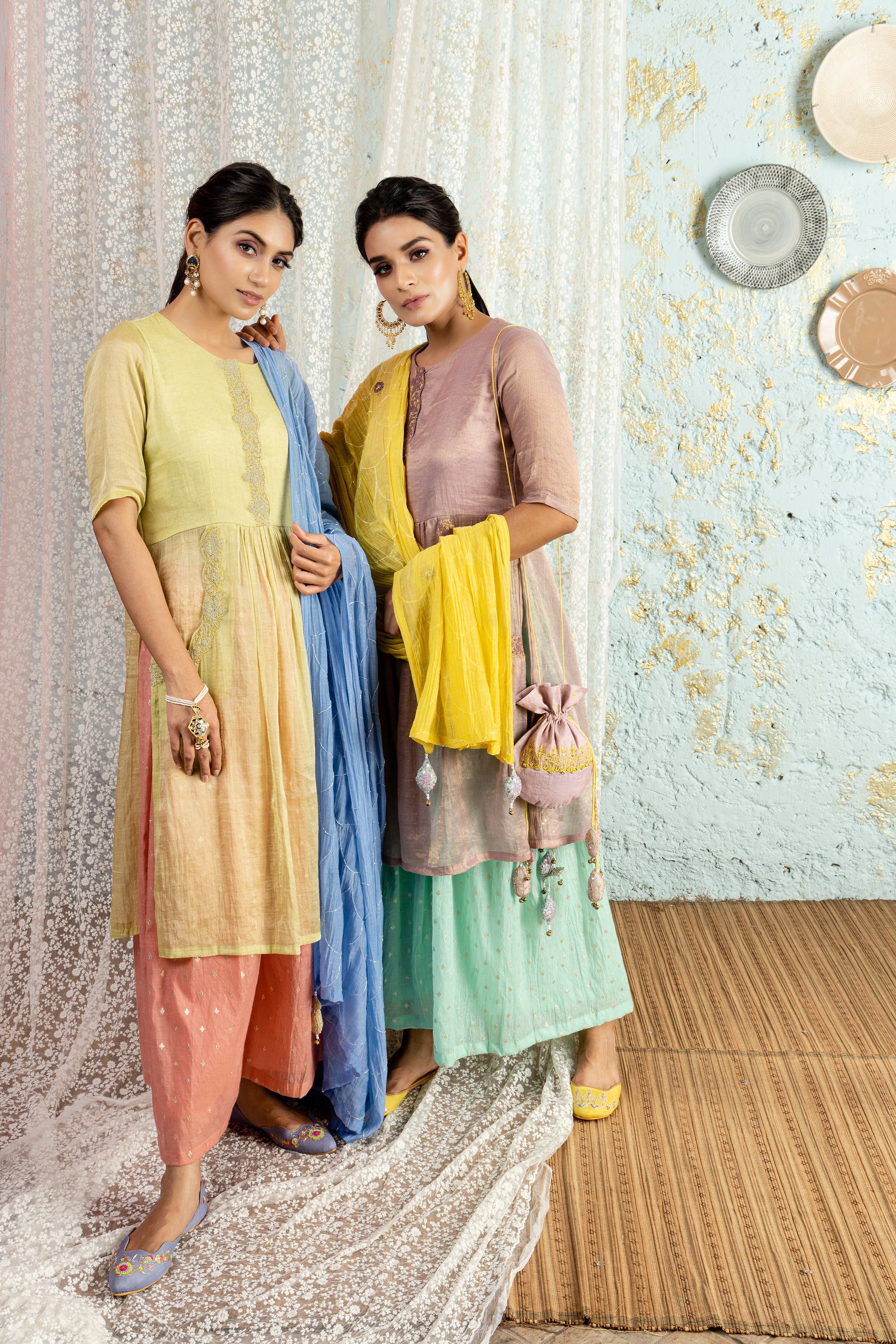 Lime Kurta With Sharara And Dupatta - Naaz By Noor