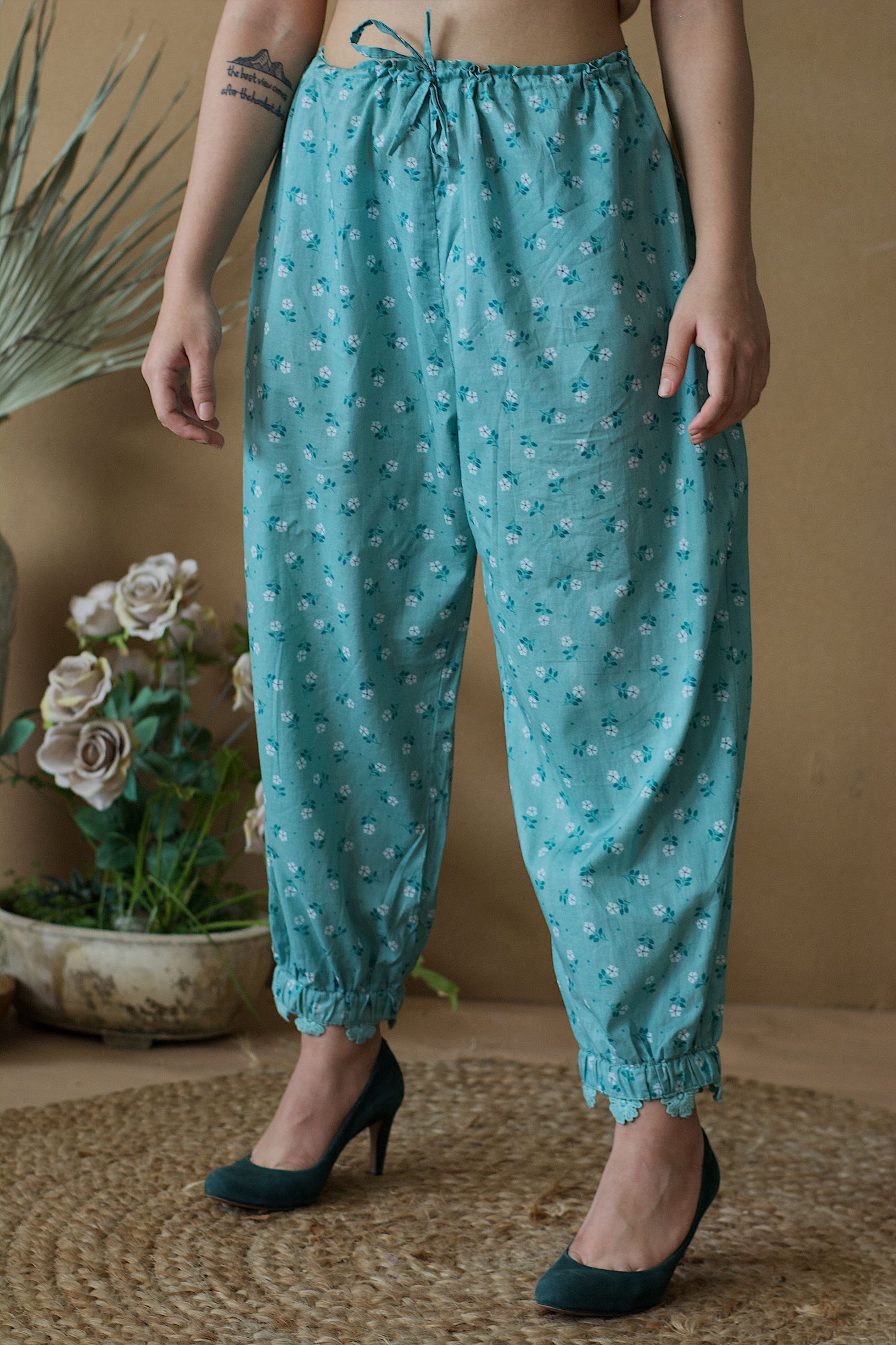 BLUE POPPY PRINTED HAREM - Naaz By Noor