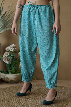 BLUE POPPY PRINTED HAREM - Naaz By Noor