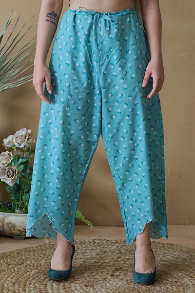 BLUE POPPY PRINTED PANTS - Naaz By Noor