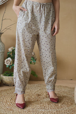 CAPPUCCINO PRINTED HAREM - Naaz By Noor