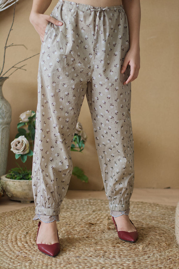 CAPPUCCINO PRINTED HAREM - Naaz By Noor