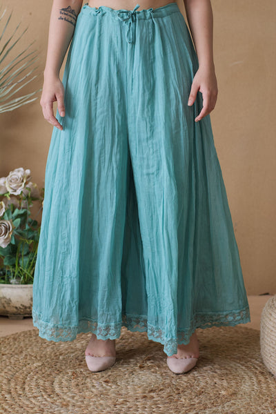 BLUE POPPY CRUSHED SHARARA - Naaz By Noor