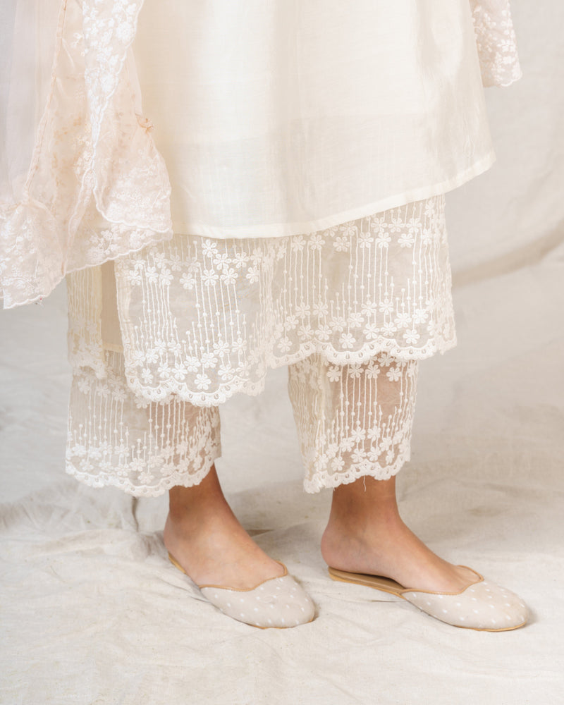 Magnolia white ensemble ( with dupatta) - Naaz By Noor