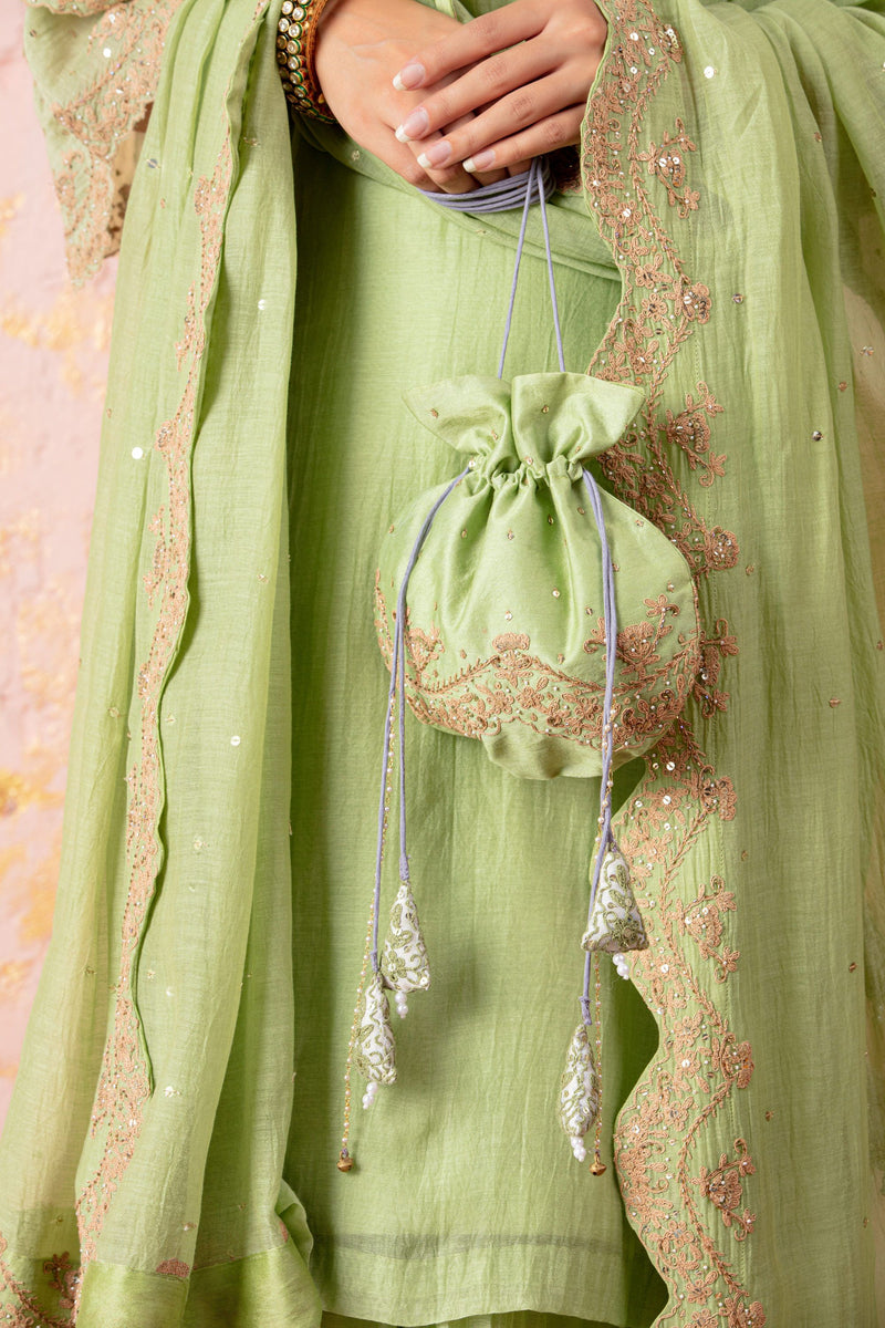 Mint Green Kurta With Sharara And Dupatta - Naaz By Noor