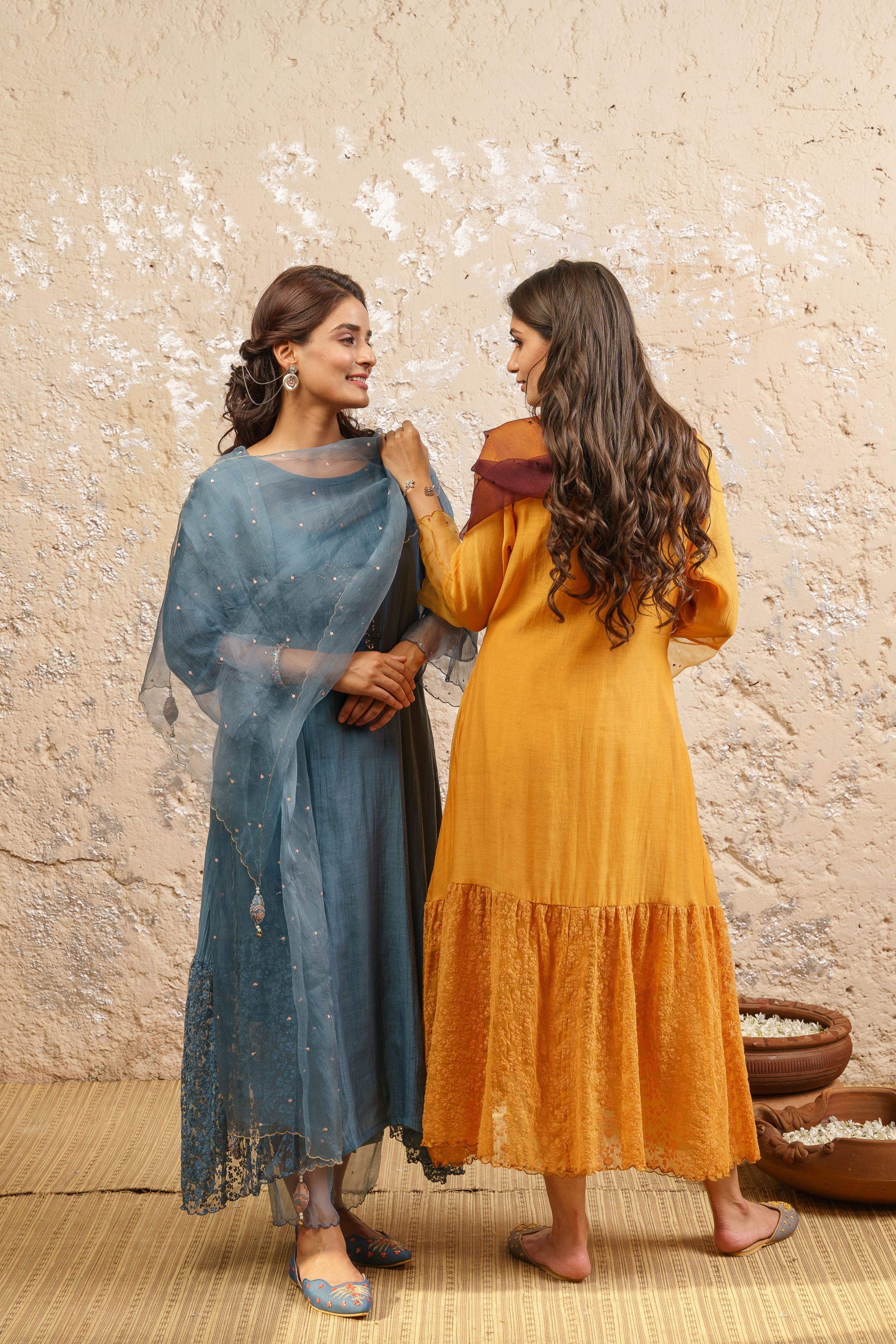 Mustard Kurta With Pants (Without Dupatta) - Naaz By Noor