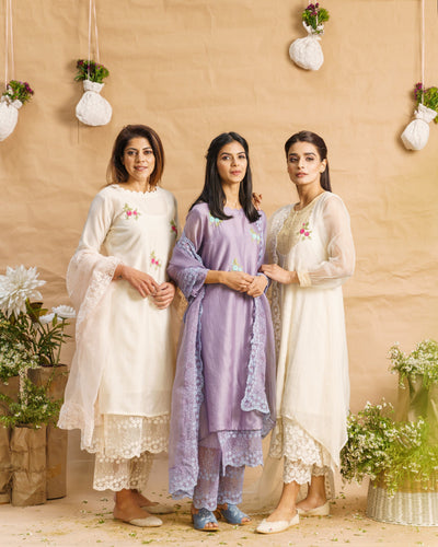 Opal lavender ensemble( with dupatta ) - Naaz By Noor