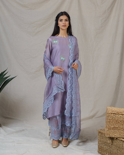 Opal lavender ensemble (without dupatta) - Naaz By Noor