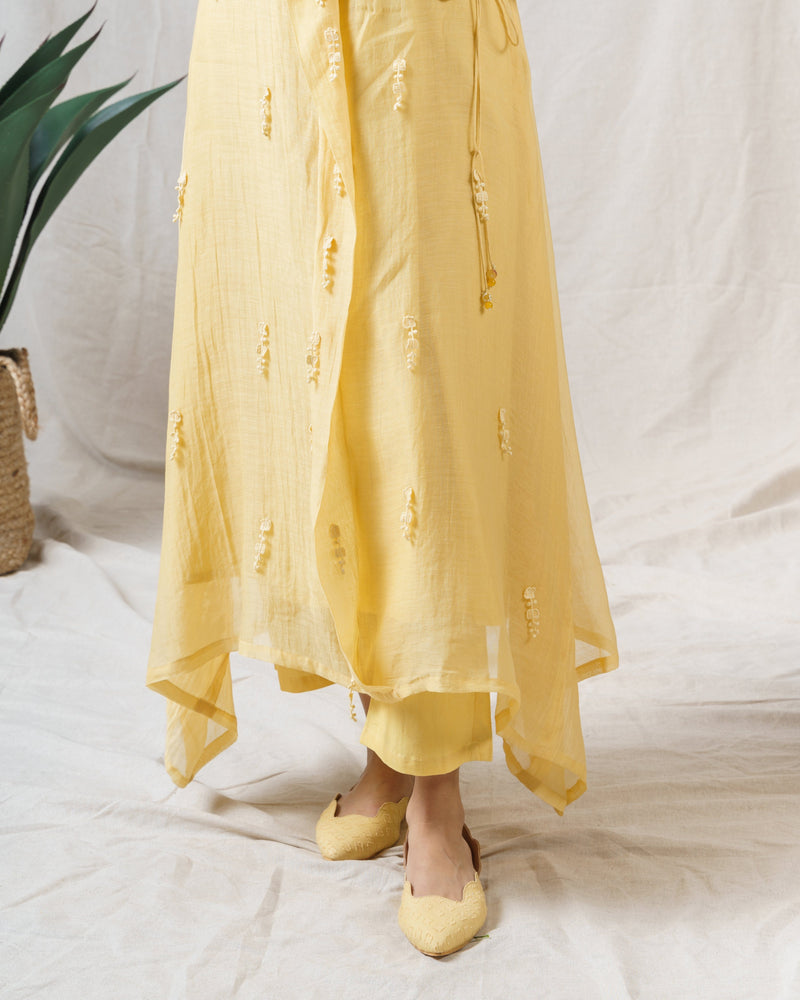 Pale yellow iris ensemble ( with dupatta ) - Naaz By Noor