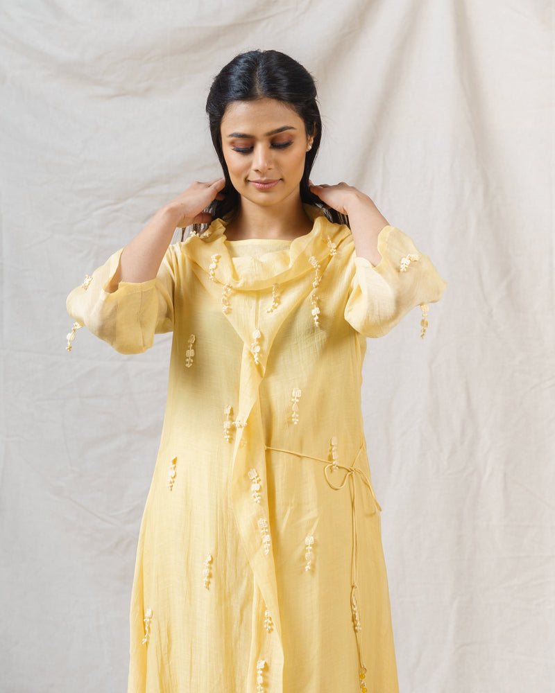 Pale yellow iris ensemble ( with dupatta ) - Naaz By Noor