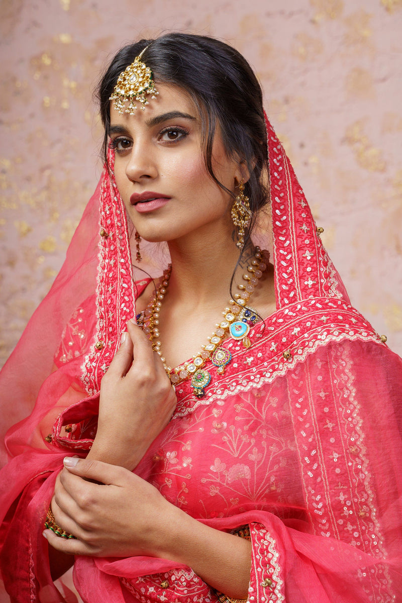 Paradise Pink Lehenga Set With Dupatta - Naaz By Noor