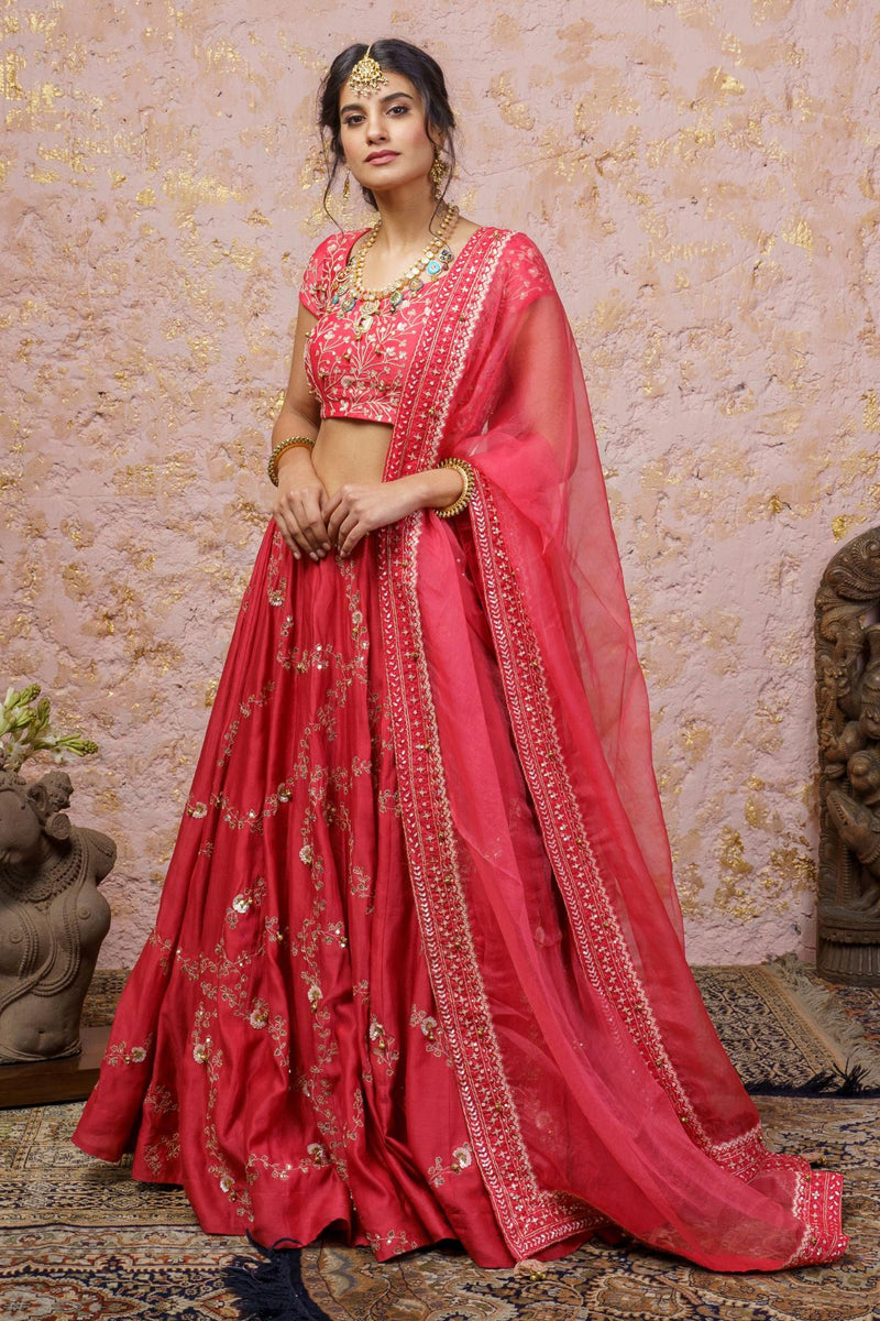 Paradise Pink Lehenga Set With Dupatta - Naaz By Noor