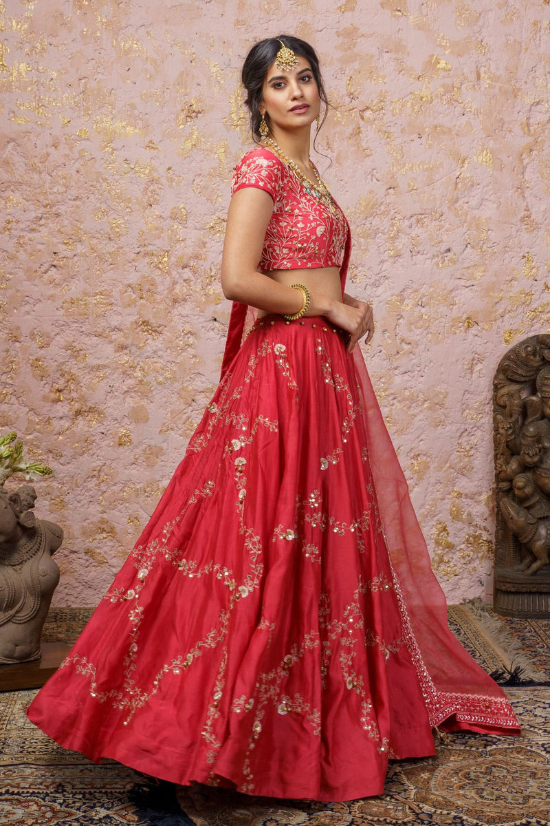 Paradise Pink Lehenga Set With Dupatta - Naaz By Noor