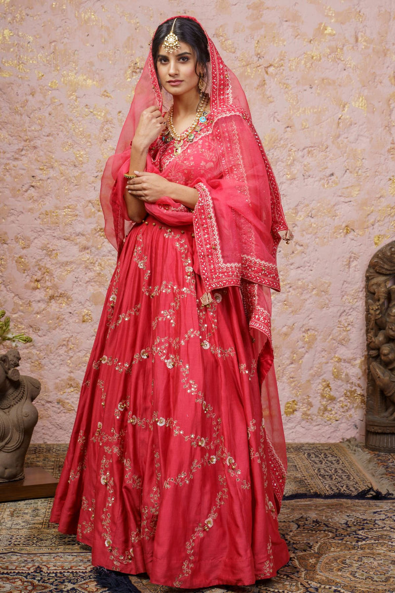 Paradise Pink Lehenga Set With Dupatta - Naaz By Noor