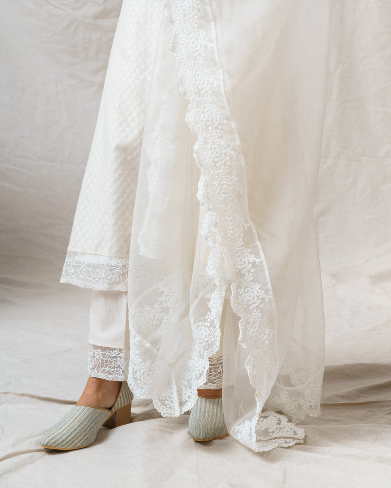 Pearl White ensemble ( without dupatta ) - Naaz By Noor