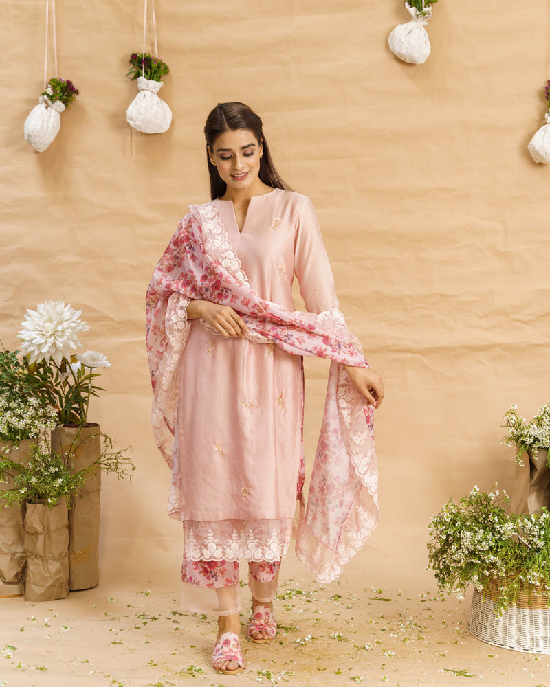 Peony Pink ensemble - set of 2 ( without dupatta ) - Naaz By Noor