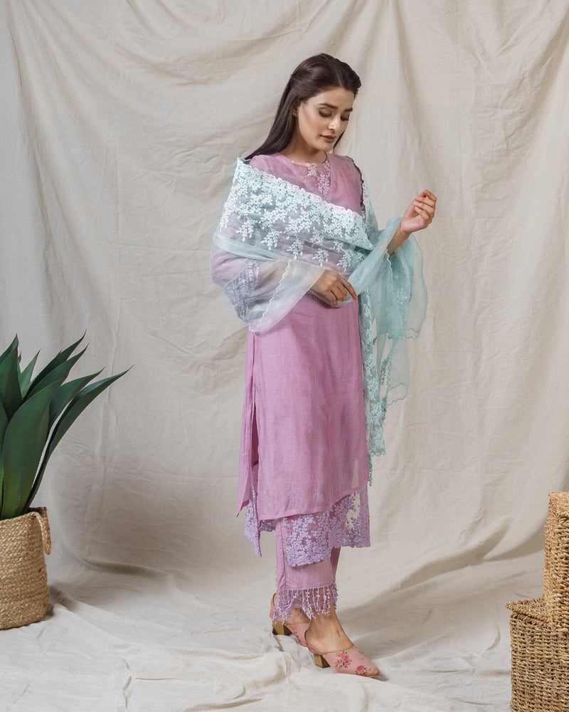 LILAC NILE AND MIST BLUE ENSEMBLE - Naaz By Noor