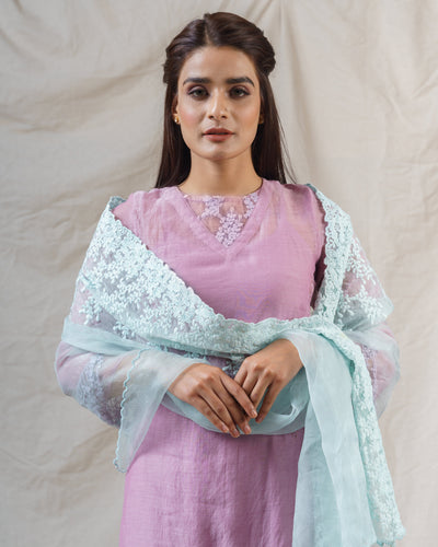 LILAC NILE AND MIST BLUE ENSEMBLE - Naaz By Noor