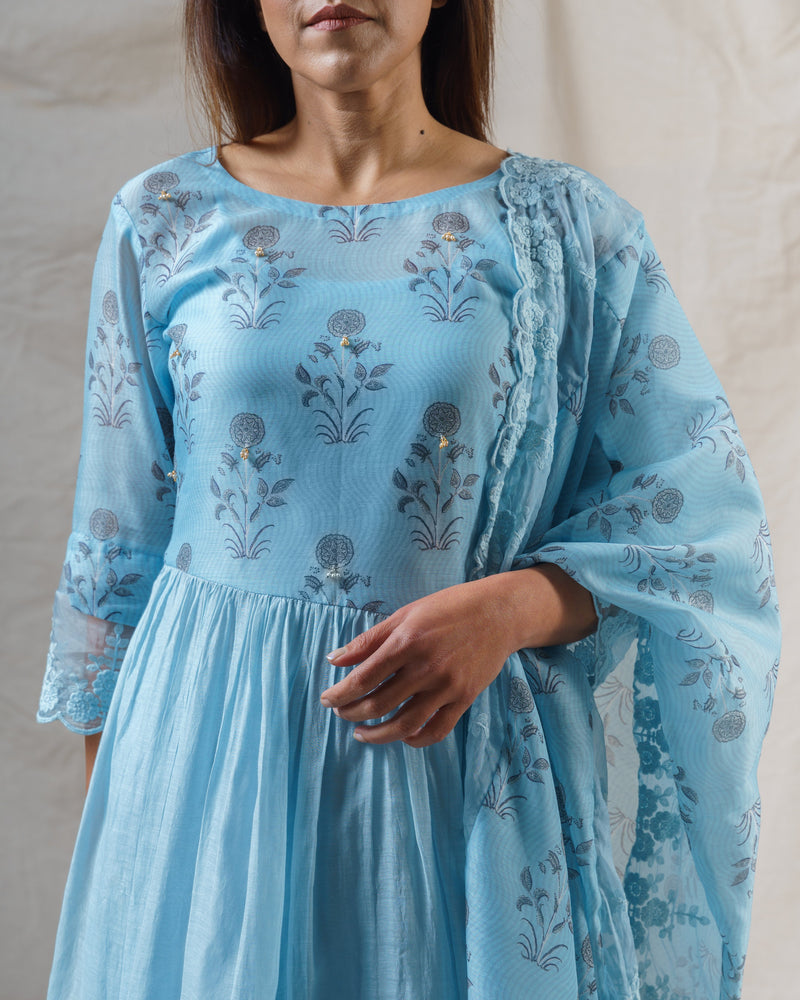 MIST BLUE ENSEMBLE - Naaz By Noor