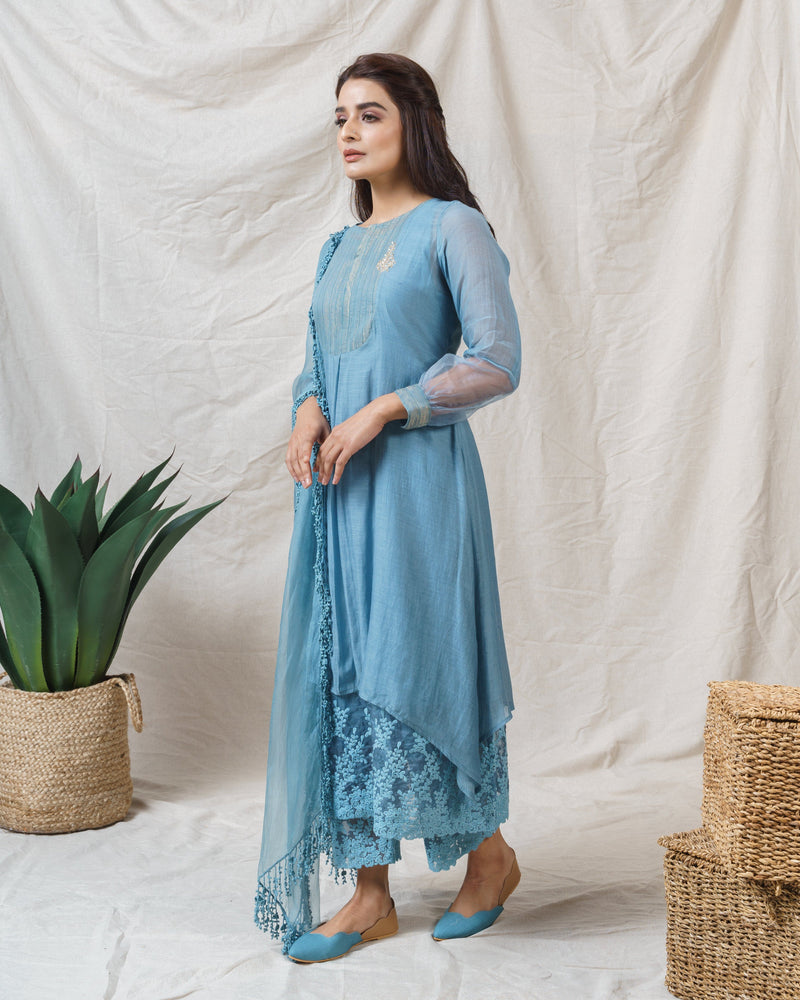 LIVID BLUE ENSEMBLE - Naaz By Noor
