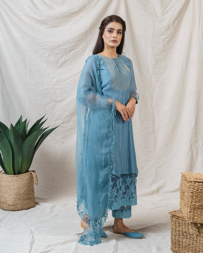 LIVID BLUE ENSEMBLE - Naaz By Noor