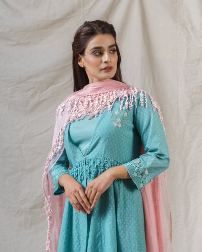 DEEP AQUA ENSEMBLE - Naaz By Noor