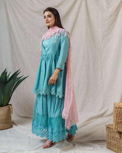 DEEP AQUA ENSEMBLE - Naaz By Noor
