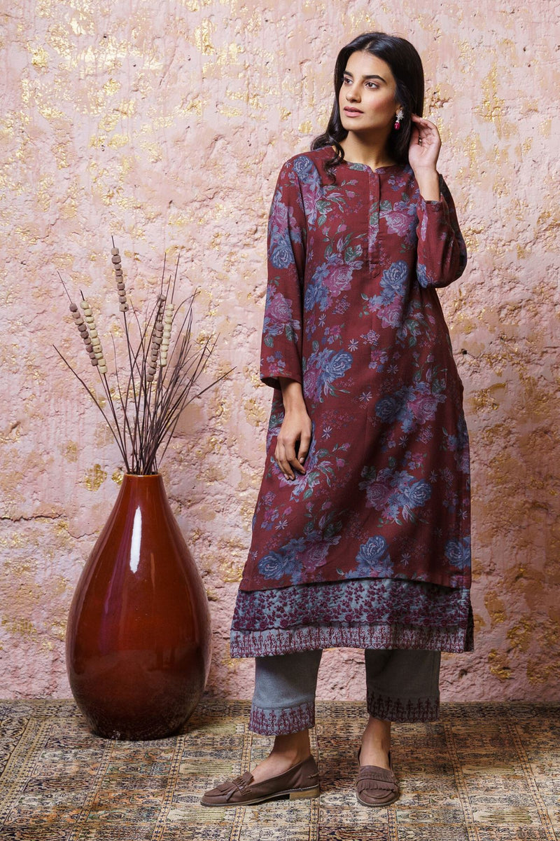 Red Dahlia Tunic Set - Naaz By Noor
