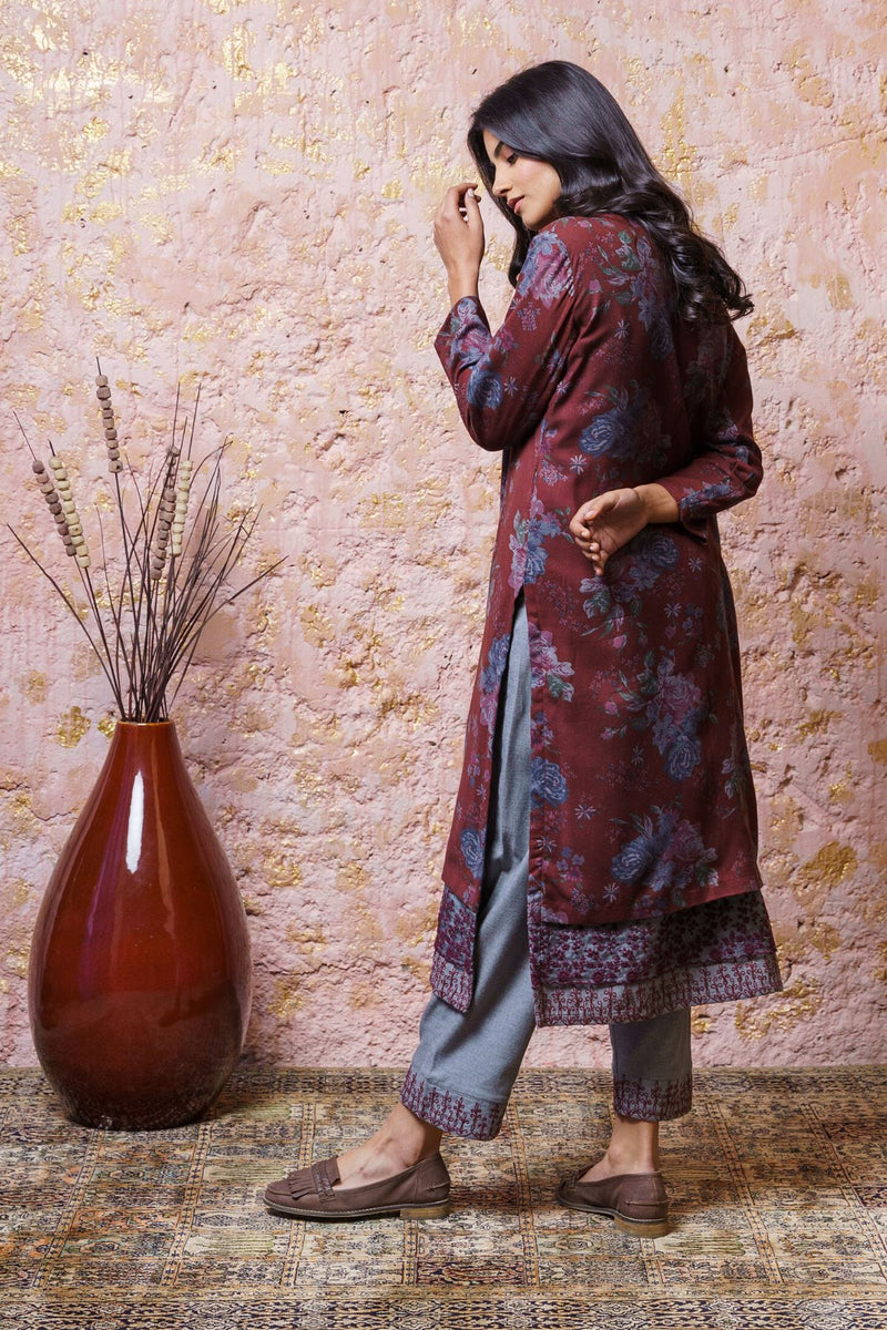 Red Dahlia Tunic Set - Naaz By Noor