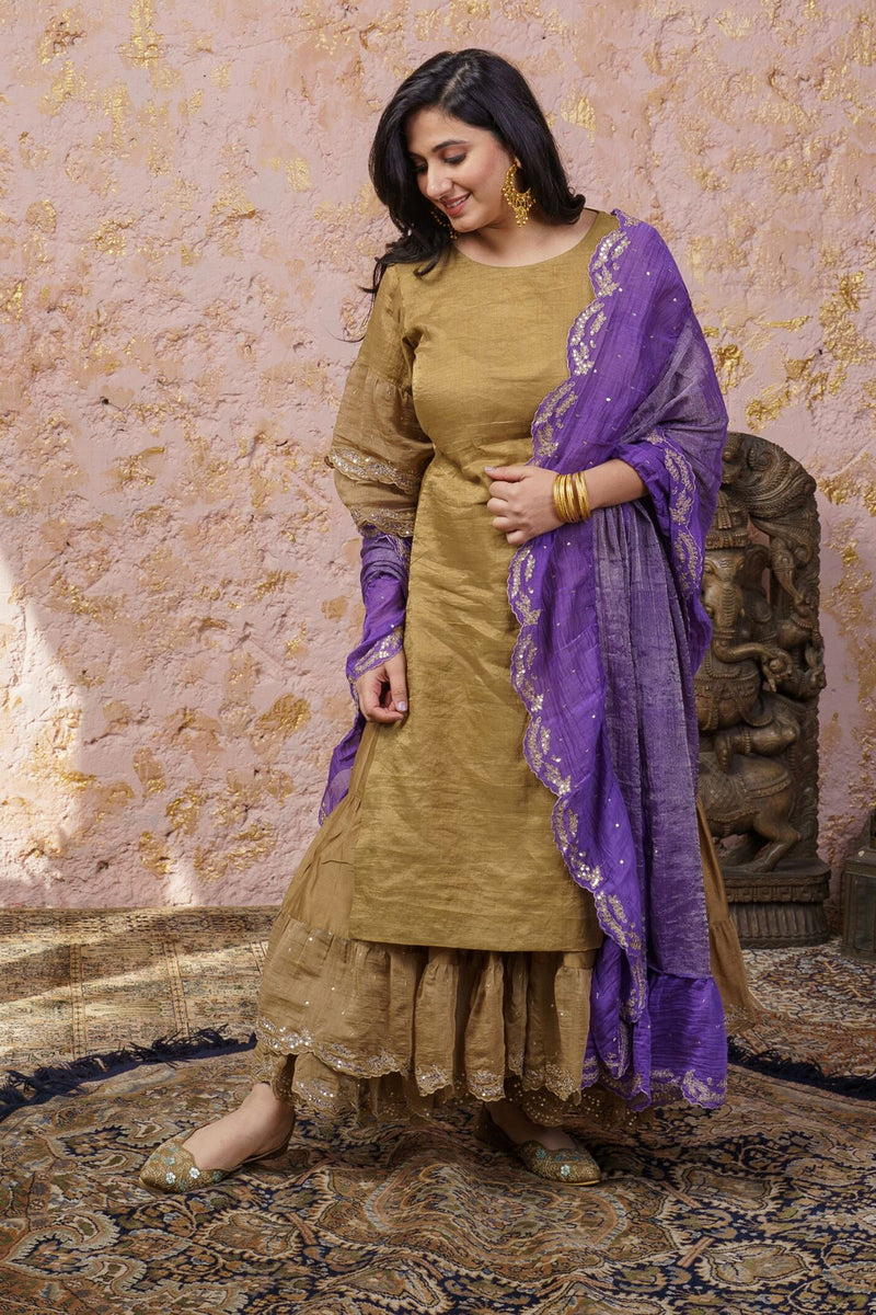 S&S Purple Kurti And Dupatta With Pant Sets