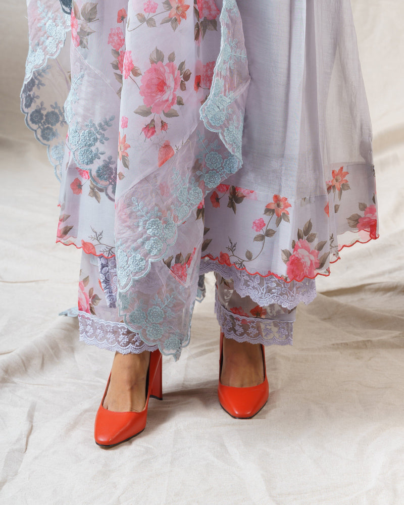 Snow Grey ensemble-set of 2  ( without dupatta ) - Naaz By Noor
