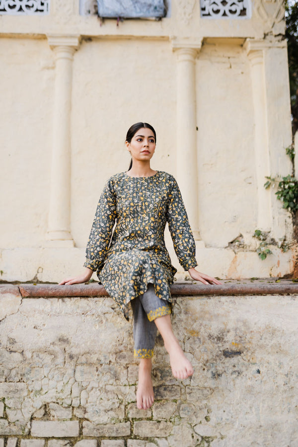 SUBAH CHARCOAL SET- SET OF 2 Naaz By Noor 
