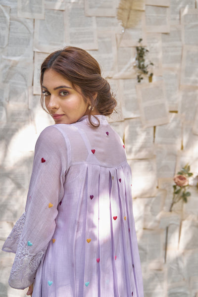 THE LILAC LOVE LETTER - SET OF 2 ( kurta with pants) Naaz By Noor 
