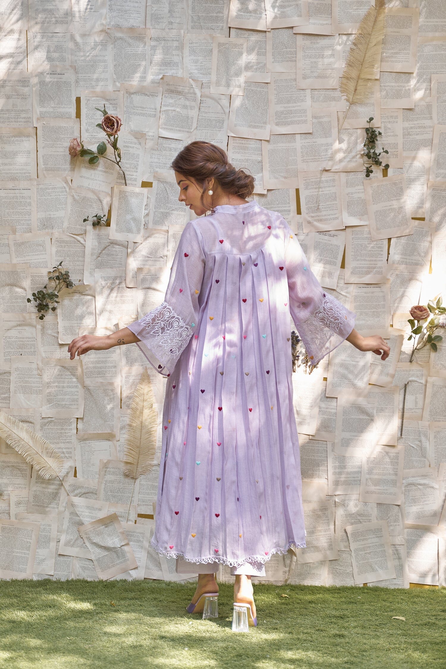 THE LILAC LOVE LETTER - SET OF 2 ( kurta with pants) Naaz By Noor 