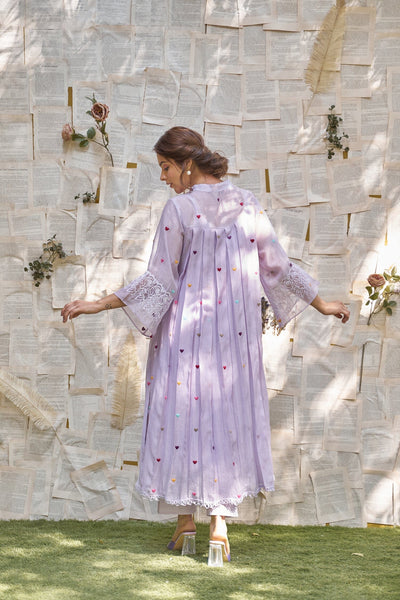 THE LILAC LOVE LETTER - SET OF 2 ( kurta with pants) Naaz By Noor 