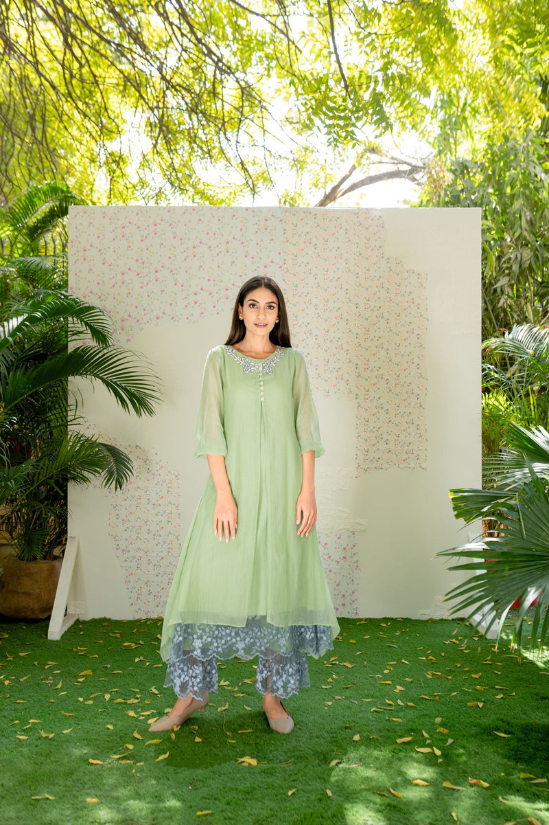 UNDER THE NEEM - mint green ( set of 2) Naaz By Noor 