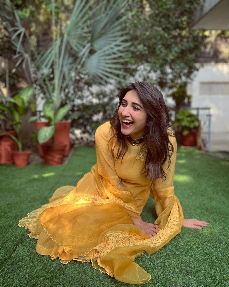 UNDER THE NEEM- pale yellow( set of 3 ) Naaz By Noor 